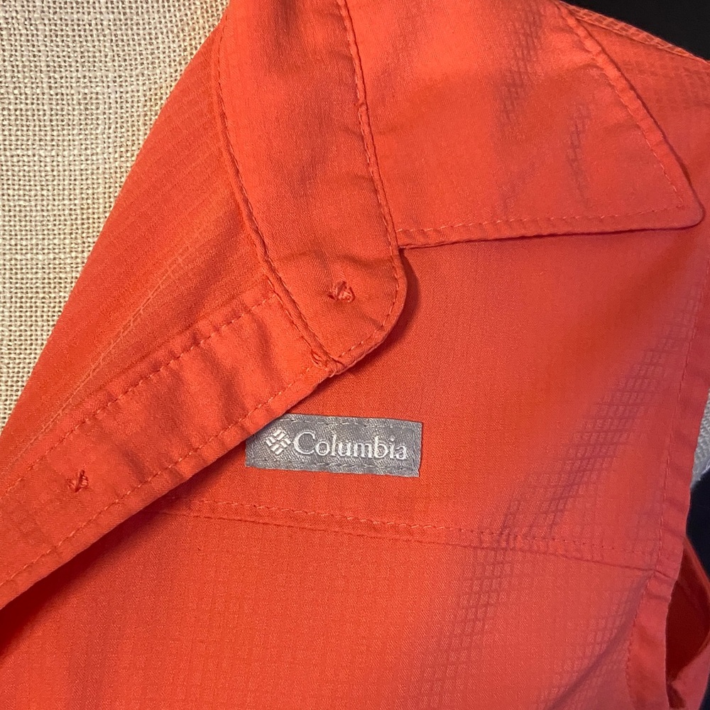 Columbia Women's Sleeveless Button-Down Shirt - Bright Orange - Picture 2 of 7